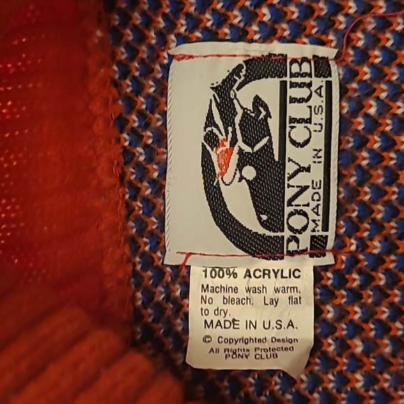 LIKE NEW VTG Pony Club Maximilist Black, Grey, Blue, Red Arrow Print Turtleneck - Picture 10 of 14